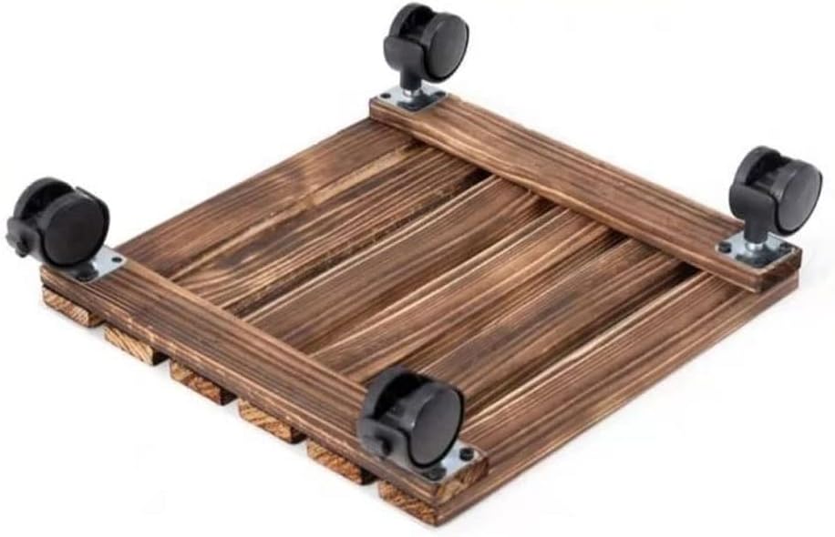 Plant Caddy with Wheels Home Wooden Plant Stand Square Sturdy Planter Base Indoor Outdoor Planter Tray (Color : B, Size : 30cm)