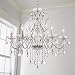 Saint Mossi Modern K9 Crystal Raindrop Chandelier Lighting Flush Mount LED Ceiling Light Fixture Pendant Chandelier for Livingroom 6 E12 Bulbs Required H 23 in x Diameter 24 in