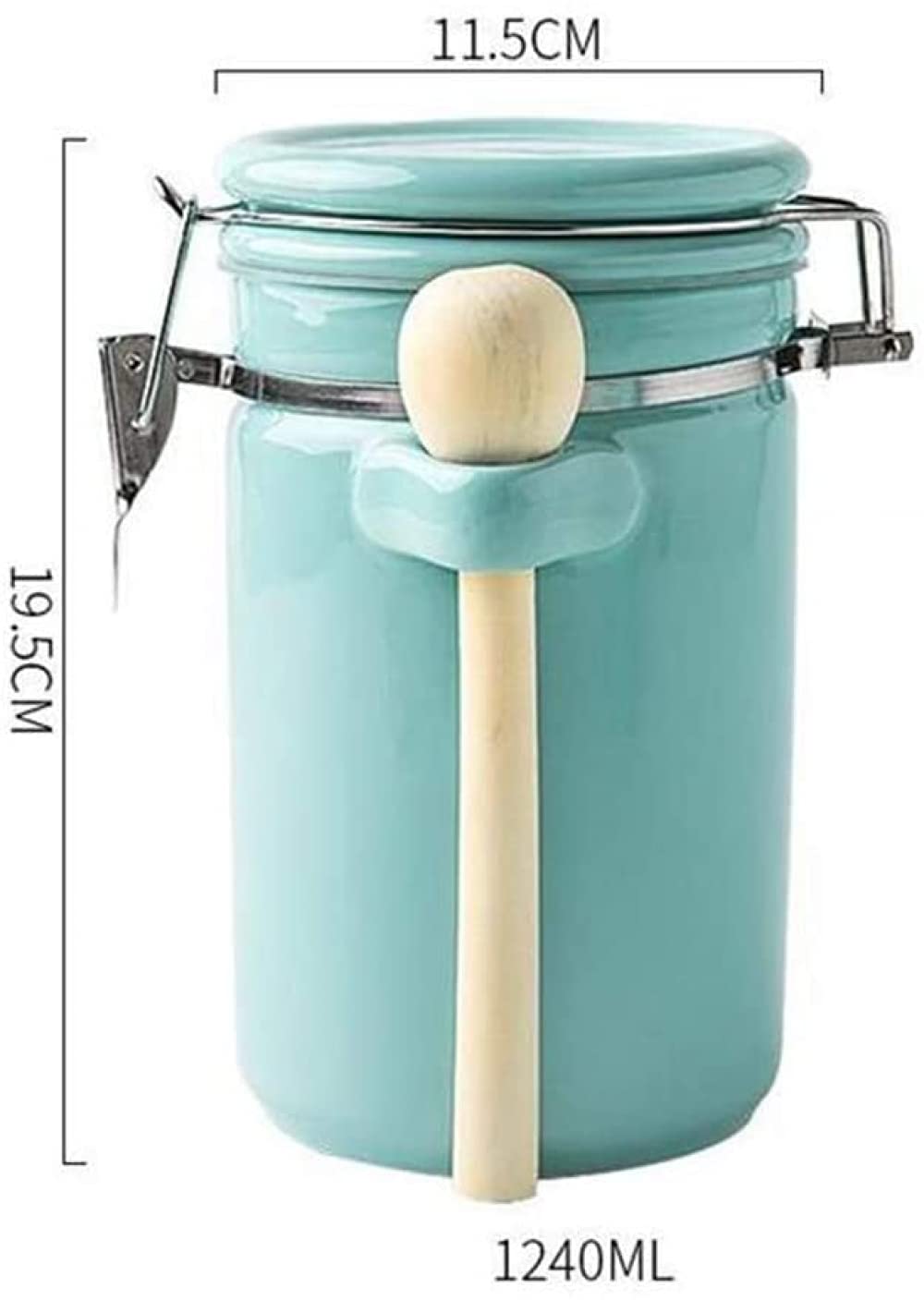 Barattoli di Stoccaggio Scatola Portaoggetti da Cucina in Ceramica per caffè con Coperchio Ermetico Contenitori per Alimenti Contenitori per Spezie per La Conservazione della Cucina-Blue