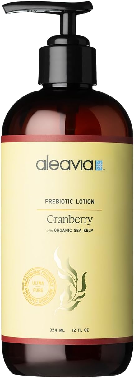 Aleavia Cranberry Prebiotic Body Lotion – Lightly Scented, All-Natural Moisturizing Seasonal Body Lotion with Organic Essential Oils – 12 Oz