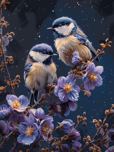 PáJaro Pintar por Numeros Adultos, Pintar por Numeros Manualidades Adultos, DIY Painting by Numbers Kit con Pinceles y Pinturas Acrilicos, Decoración para el Hogar, Regalo Mujer, 50x100 cm Flor H-3354
