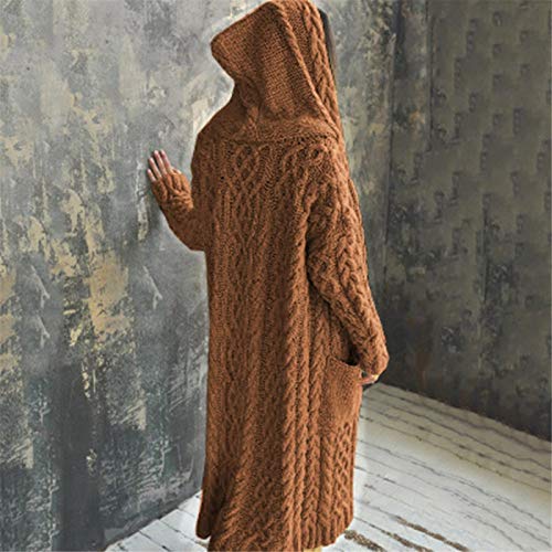 SHAOBGE Sweater Formal Coat Solid Solid Sweater Winter Long Knitted Pocket Loose Women Light Sweaters for Women Open3