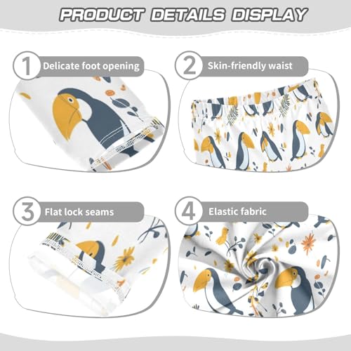 Bolaz Toddler Girls Leggings Printed Yoga Pants Leggings Blue White Crow for Kids3