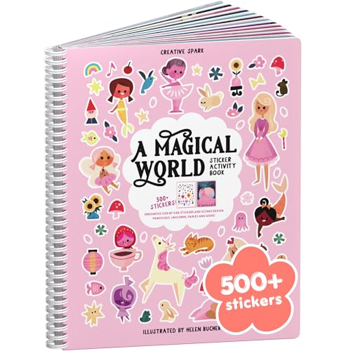 A Magical World 500+ Sticker Book for Girls by Cupkin Toddler Airplane Activity Coloring + Sticker Book, Road Trip Essentials, 12 Coloring Pages + Scenes for Ages 2–8 Years
