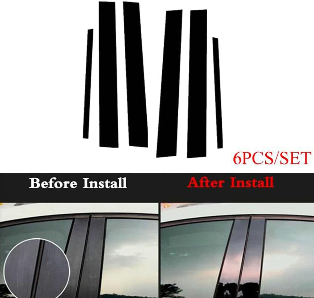 6Pcs Gloss Black Door Pillar Posts Cover Trim for Infiniti G35 G37 Sedan 2002-2013
