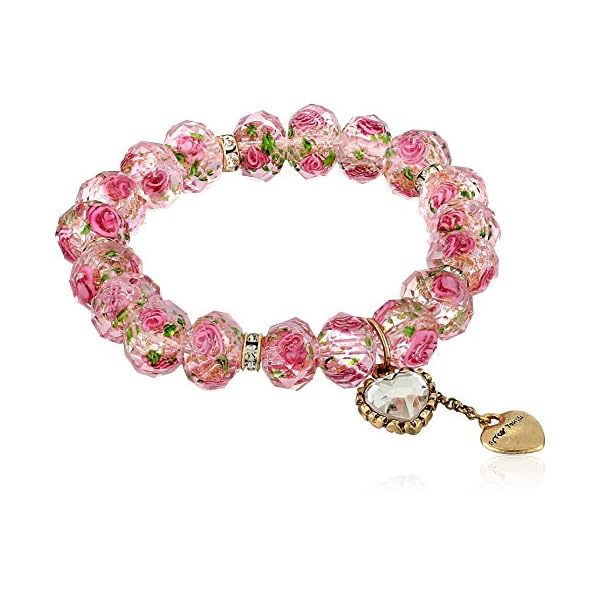 Betsey-Johnson-Tzarina-Pink-Beads-Stretch-Bracelet Betsey Johnson Pink Flower Bead Stretch Bracelet