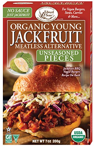 Edward & Sons Organic Young Jackfruit Unseasoned Pieces, 7 Ounce (Pack Of 6)