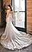 Beach Mermaid Wedding Dresses for Women Bride 2025 Glitter Lace Appliques V Neck Long Boho Bride Dress with Train Ivory US14