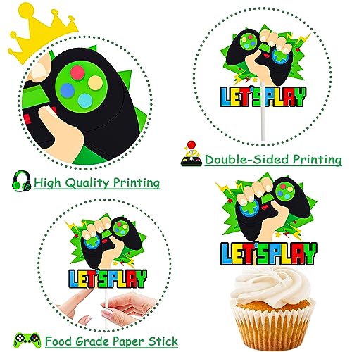 Umoni MONCT-174 36Pcs Game Party Cupcake Toppers Video Game Cupcake Picks Game Console Birthday Party Decoration Game thumb #6
