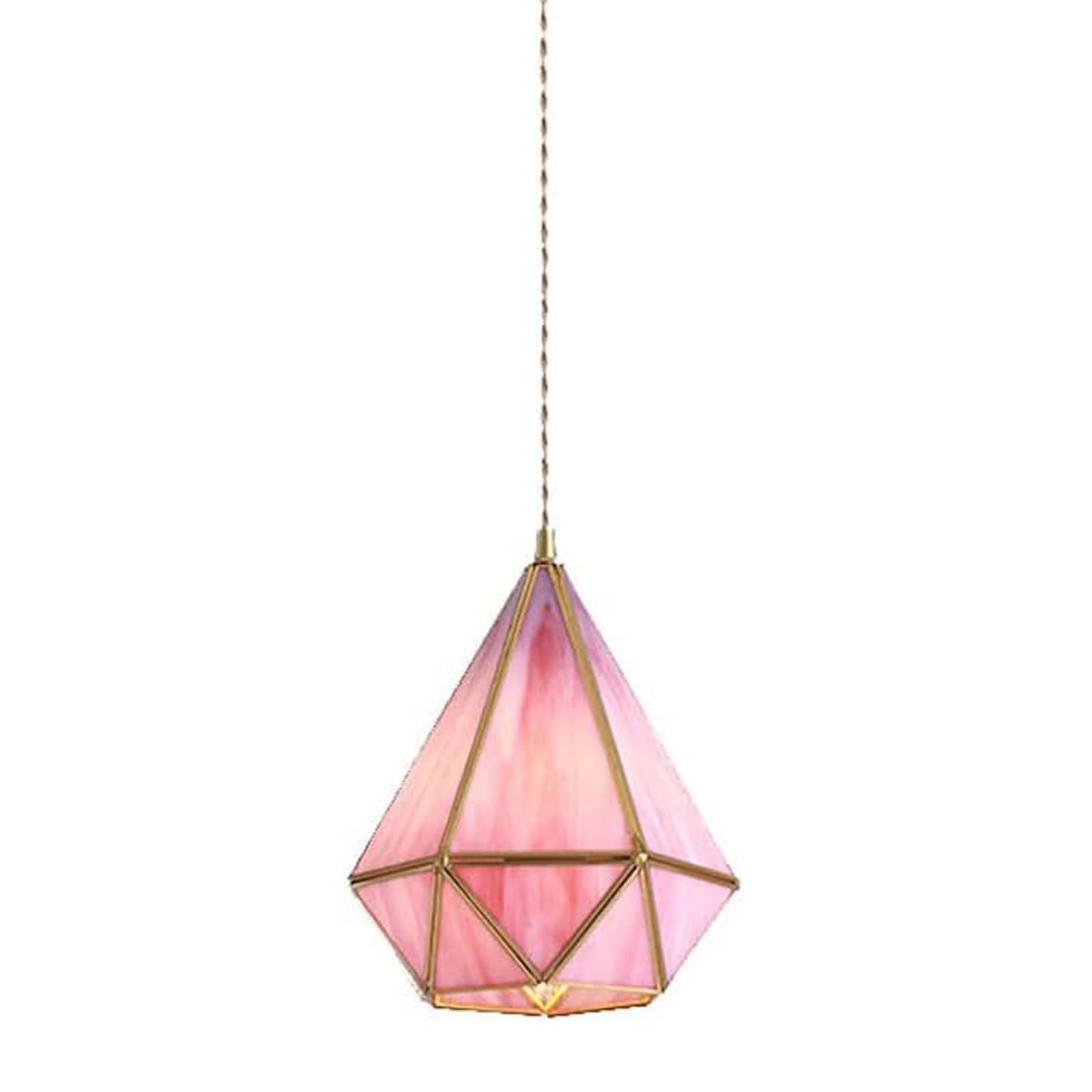 Luz colgante de la isla de cocina con diseño de diamante en vidrio y latón