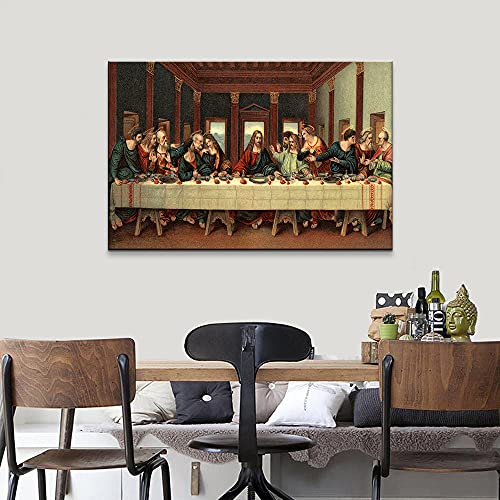 Last Supper Wall Decor Jesus Pictures For Wall Jesus Wall Art Christian Posters For Wall Leonardo Da Vinci Poster Religious Wall Decor Last Supper Picture For Dining Room Decor (12''Hx 18''W) #TOP3