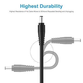 DC Power Pigtail Cable,16AWG DC Barrel Plug Connector 2.1mm x 5.5mm Male Plug to Bare Wire Open End Power Wire Supply Repair Cord for CCTV Security Camera,12V 24V 36V Adapter (Black, 3FT, 16AWG)