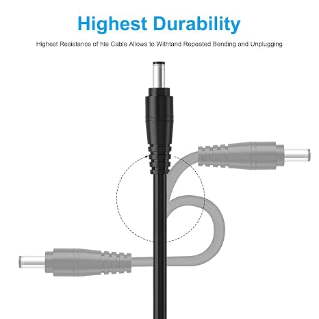 DC Power Pigtail Cable,16AWG DC Barrel Plug Connector 2.1mm x 5.5mm Male Plug to Bare Wire Open End Power Wire Supply Repair Cord for CCTV Security Camera,12V 24V 36V Adapter (Black, 3FT, 16AWG)