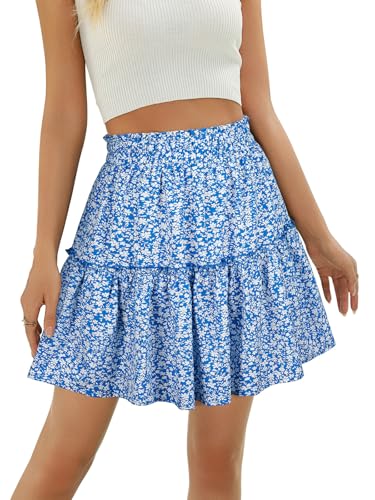 Image of Berydress Womens Ruffle Mini Skirt High Waist Flowy Casual Summer Skirts