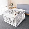 Pet-Playpen-Foldable-Gate-for-Dogs-Heavy-Plastic-Puppy-Exercise-Pen-with-Door-Portable-Indoor-Outdoor-Small-Pets-Fence-Puppies-Folding-Cage-6-Panels-Medium-Animals-House-Supplies Heavy Plastic Pet Playpen