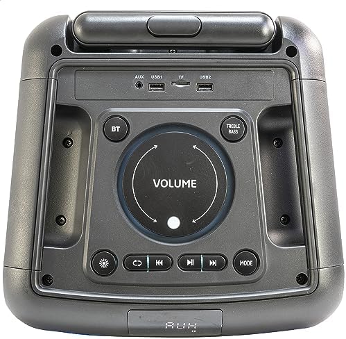 Ibiza - STREET-WAVE - Przenośny głośnik akumulatorowy 8"/400W z Bluetooth, USB i microSD - efekt WAVE LED i bezprzewodowe połączenie TWS - Czarny