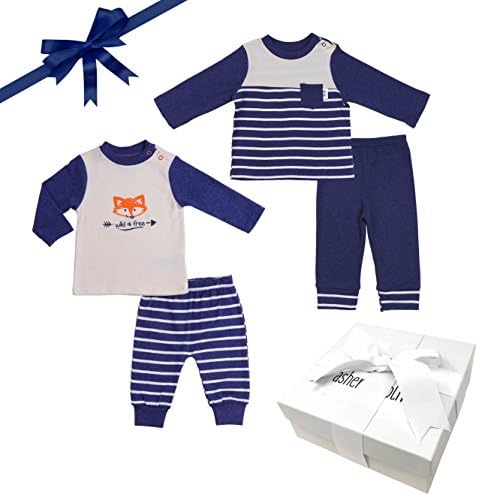 Baby Boy Gift Set – 4 Piece Infant Boy Outfit Set -Unique Gift Idea for Baby Showers - (3-6 Months)