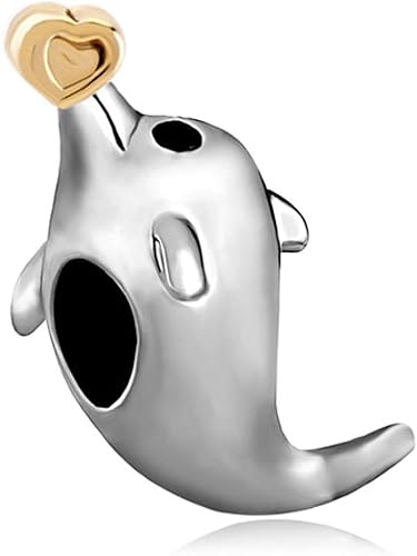 LovelyJewelry Peace Doves Bulldog - Abalorios de peces náuticos, renos, koala, panda, abalorios de animales