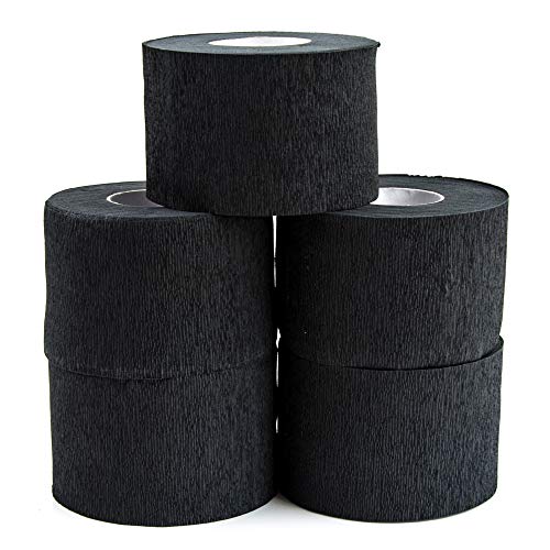 Barber Neck Strips for Hair Cutting - 475 Strips (5 Rolls) - Barber Accessories - Barber Neck Strip - Neck Strips Barber Supplies - Neck Paper for Barber (Black)