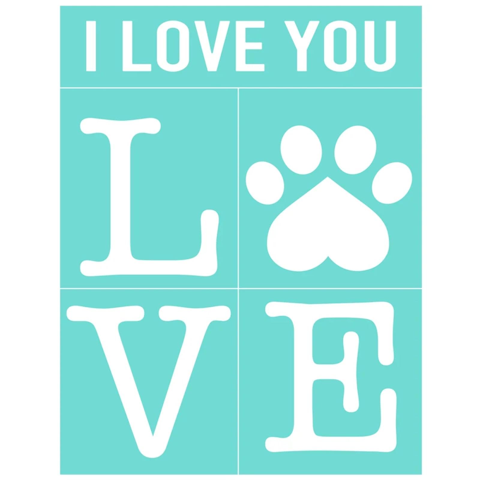 MANGOUSONG Screen Printing Kit,27x21cm Love Footprints Silk Screen Stencils Reusable Silkscreen Print Kit for Printing Handbag Decoration Template Seal Tool