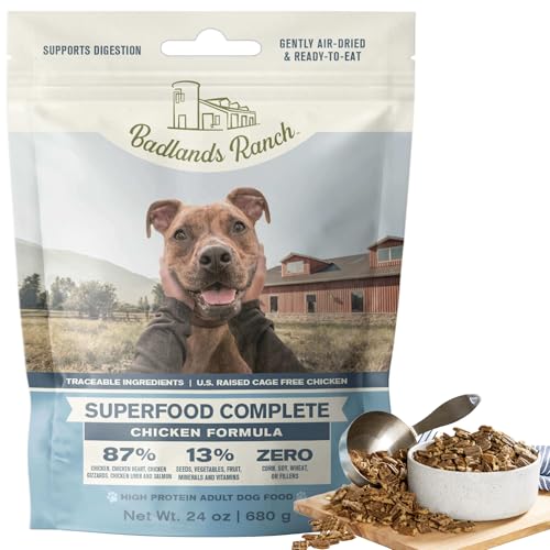 Superfood Complete, Air-Dried Adult Dog Food - High Protein, Zero Fillers, Superfood Nutrition by Katherine Heigl (24 oz., Premium Chicken)