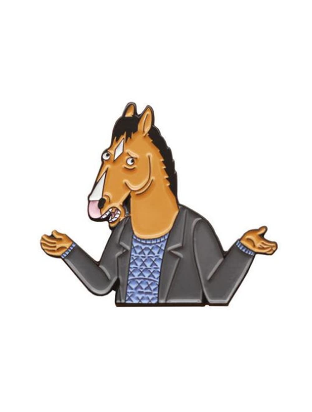 BoJack Cartoon Brooch Hard Enamel Pins Women Men Lapel Badges Backpack Collar Fashion Jewelry Gifts For Kids Friend Accessories, Metal, no gemstone