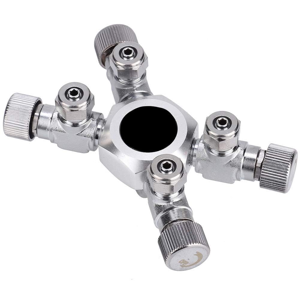 Aquarium CO2 Splitter Regler Ventil für Pflanzenaquarium - Mehrweg CO2 Verteiler mit 4 Wege Zubehör für Luftpumpen