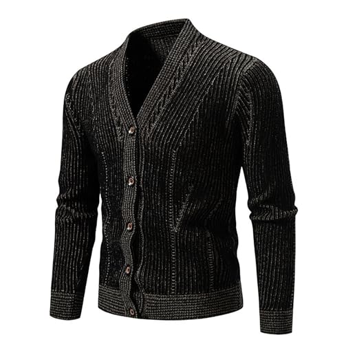 Cardigan Sweaters for Men Button Down Cable Knit Sweater Shawl Collar Cardigan Plus Size Long Sleeve Sweater