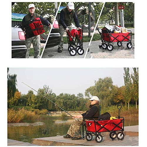 Carretilla multiuso plegable para jardín y playa, carrito portátil para camping con marco de acero y bolsa de tela Oxford miniatura 6