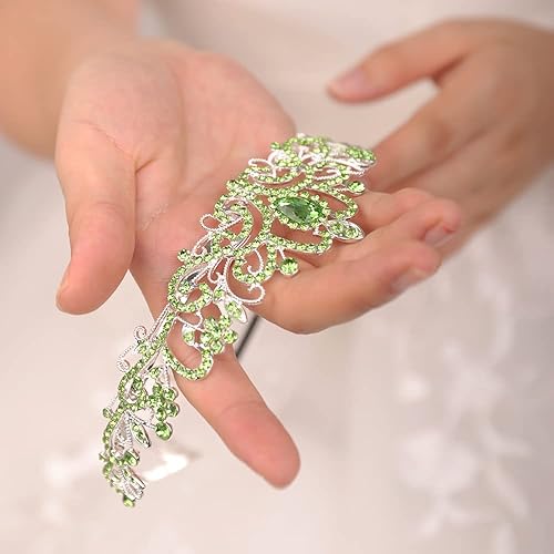 Miniatura 9 de JWICOS Corona de tiara de cristal para mujeres y niñas, elegante corona de princesa con peines, tiaras para mujeres, nupciales, bodas, bailes,