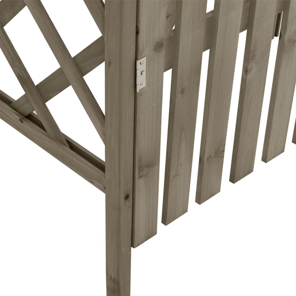 vidaXL Pergola z furtką, 116x40x204 cm, szara, lite drewno jodłowe, drewniana pergola, bramka ogrodowa, furtka ogrodowa, drewniane pergole