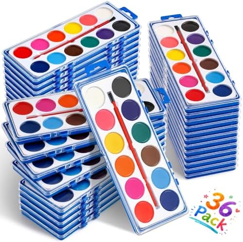 36 Pack Watercolor Paint Set, Washable Watercolor Paint Bulk for ...