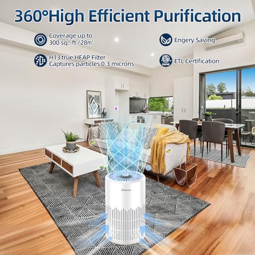 Zxbeer Air Purifiers For Bedroom Home, Zxbeer H13 True Hepa Air Filter Portable Air Purifier With Remote Control thumb #5