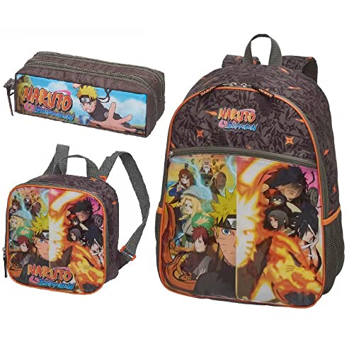 Pacific Kit Mochila+Lancheira+Estojo Duplo Narut Shippuden