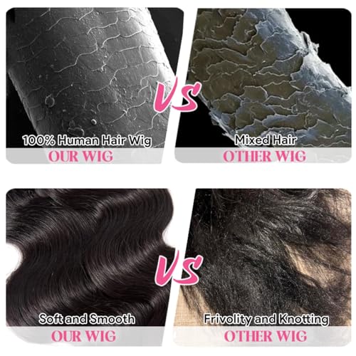 Body Wave Human Hair Wig 180% Density 13x4 Lace Front Wigs Human Hair Wig for Women, Brazilian Virgin Human Hair With Baby Hair Pre plucked Natural Hairline Natural Color 16 Inch - Image 6