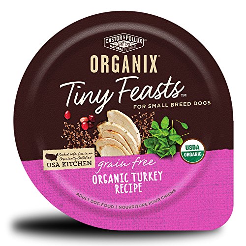 Castor & Pollux Organix Tiny Feasts Grain Free Organic Turkey Recipe Dog Food Trays, 3.5oz cans (Pack of 12)