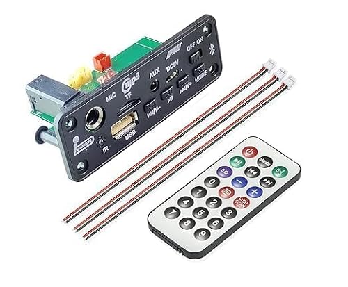 FM USB AUX Card MP3 Decoder Module With Mic Electronic Components Electronic Hobby Kit with Remote (Set of 1)