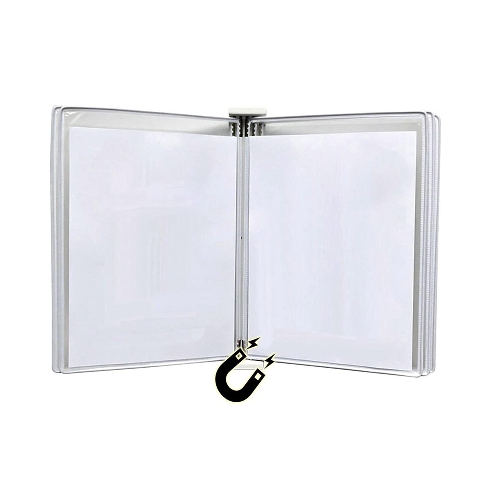 OLSKFUH Wall Mount Reference Display System, Hanging Wall File Organizer, A3 Display Folder -, [16.53Inch×11.69Inch] 10 Pockets, Attached To Metal Device,Folders,Wit-17.7x13x2IN