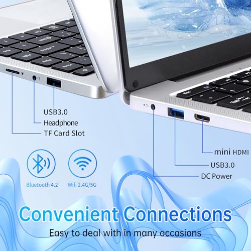 Image of BINTEC 14 inch Ultrabook Laptop, 8 GB RAM 128 GB ROM SSD, 1920 x 1080 Pixels, Celeron J4105 (up to 2.5 GHz), Dual WiFi, 2xUSB 3.0