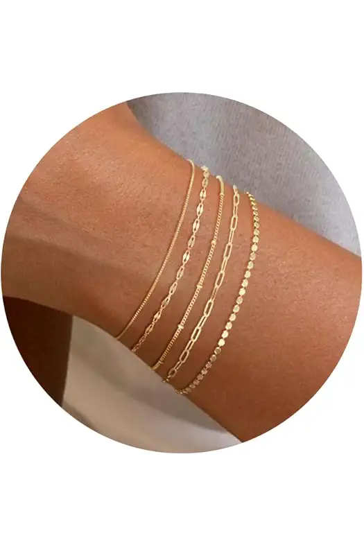 MBW Gold Bracelets for Women, 14K Dainty Gold...