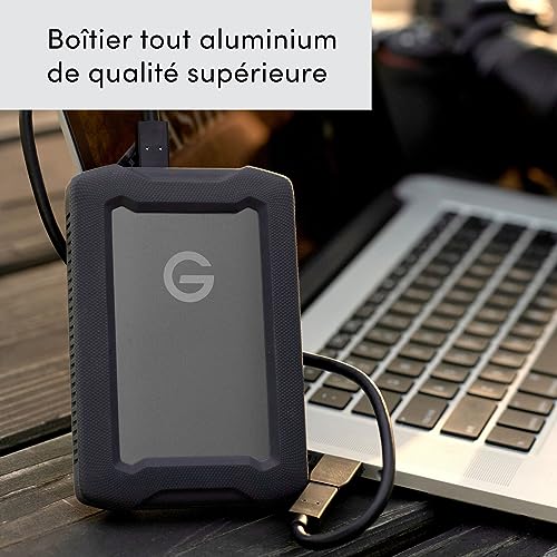 SanDisk Professional 5 To G DRIVE ArmorATD HDD portable USB C 5Gbps USB 3.2 Gen 1 Thunderbolt 3 jusqu'à 130 MB/ résistant à la poussière aux chutes aux chocs et à 'eau - vue 3