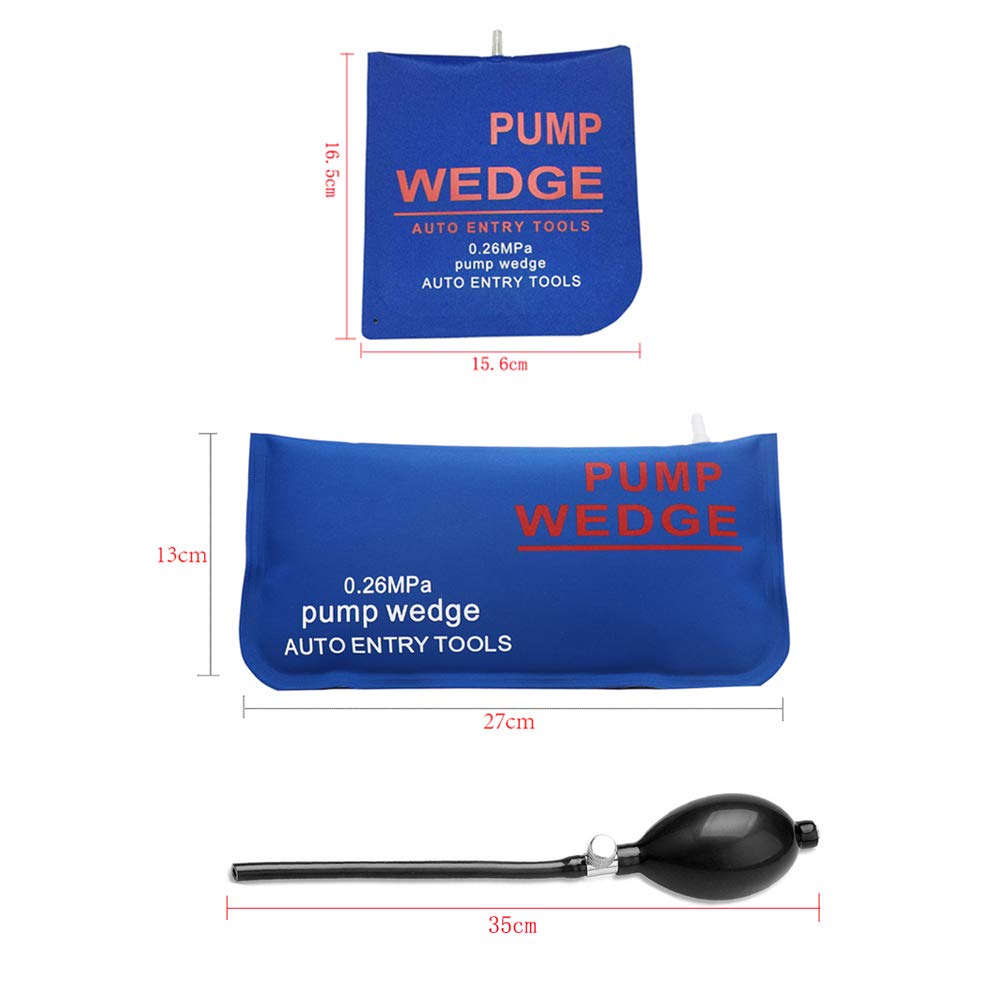 WANYIG 4 Pezzi Cuscino Gonfiabile Porte, Pompa ad Aria per Finestrini, Air Wedge Pump Wedge Kit Sportelli Auto (Grande Rettangolo+Piazza)