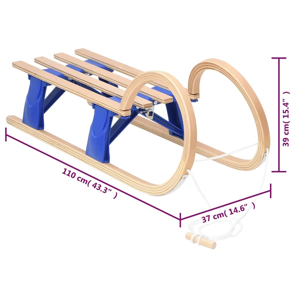 Genérico Trineo Plegable de Madera contrachapada 110 cm,Deportes,Actividades al Aire Libre,Actividades y Deportes de Invierno,Trineos-93699