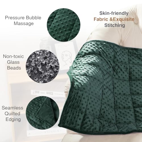 Alomidds Weighted Blanket 7lbs for Adults, Cozy Luxury Breathable Weighted Lap Blanket, Small Weighted Blanket for Travel, Relaxation, Sleeping, Calming, Green, 29" x 24" - Image 4