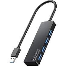 USB 3.0 Hub, 4-Port Multiple USB A Splitter for PC/Laptop/Desktop 0.8ft