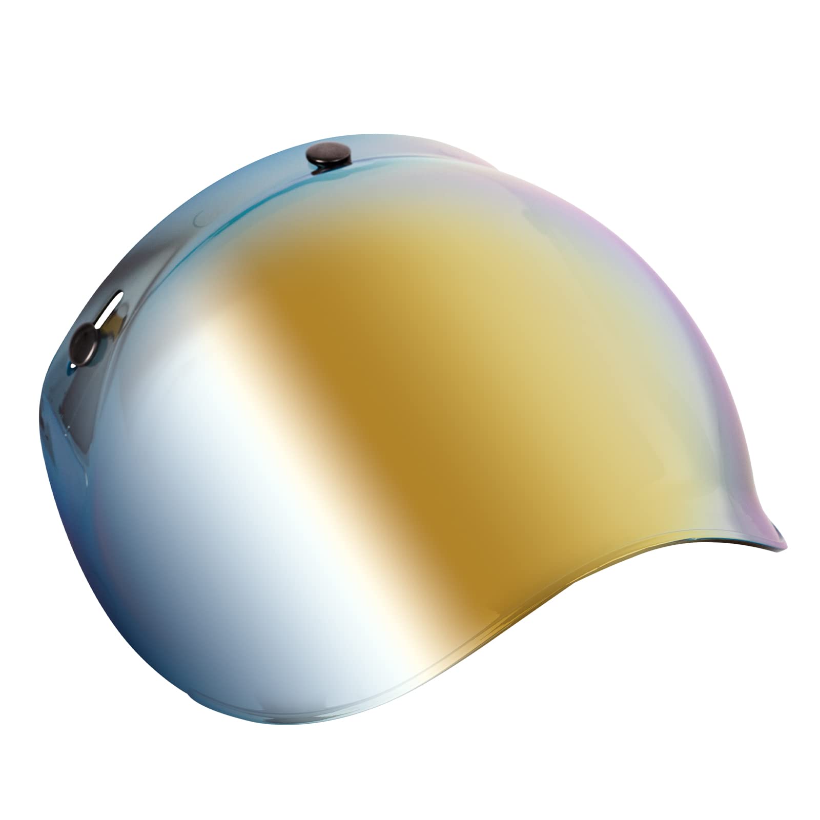 Soman 3 Snap Bubble Visors, Snap On Bubble Face Shield 3 Snap Compatible with Motorcycle 3/4 Open Face Helmets (Gold) : Automotive