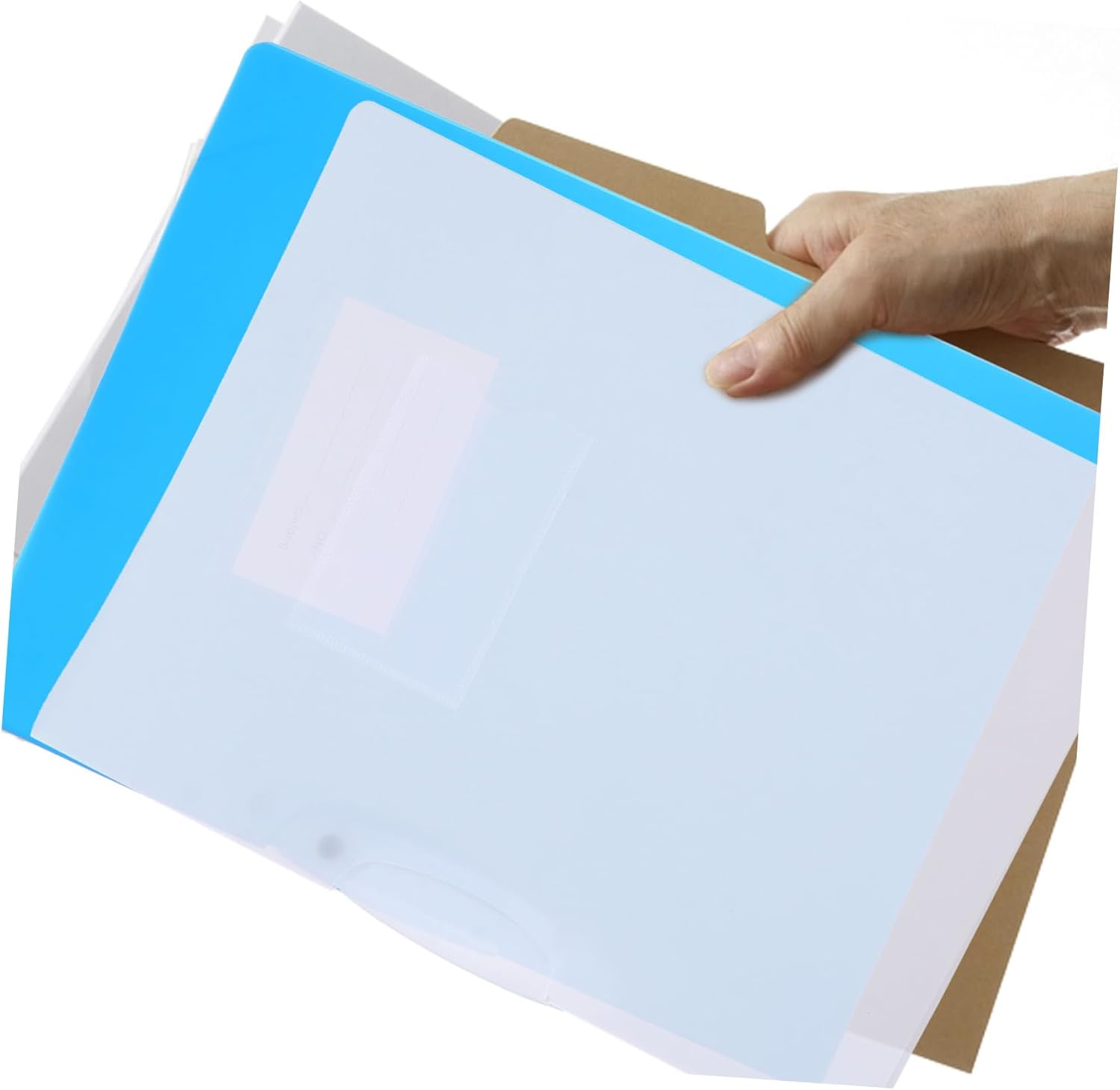 SECFOU 4pcs Transparent Rotary Folders with Design Blue for Office School and Business Use Securely Holds Documents with Innovative Buckle System