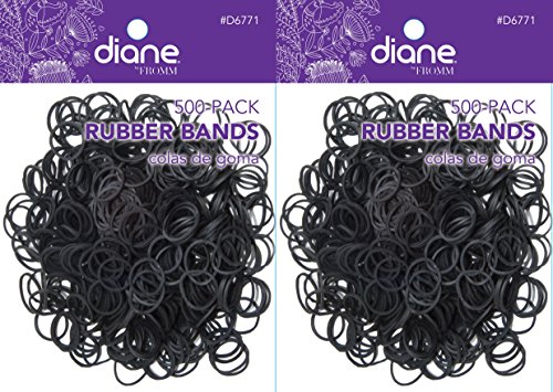 Diane Rubber Bands Black 500-Pieces Selection (2 Pack)