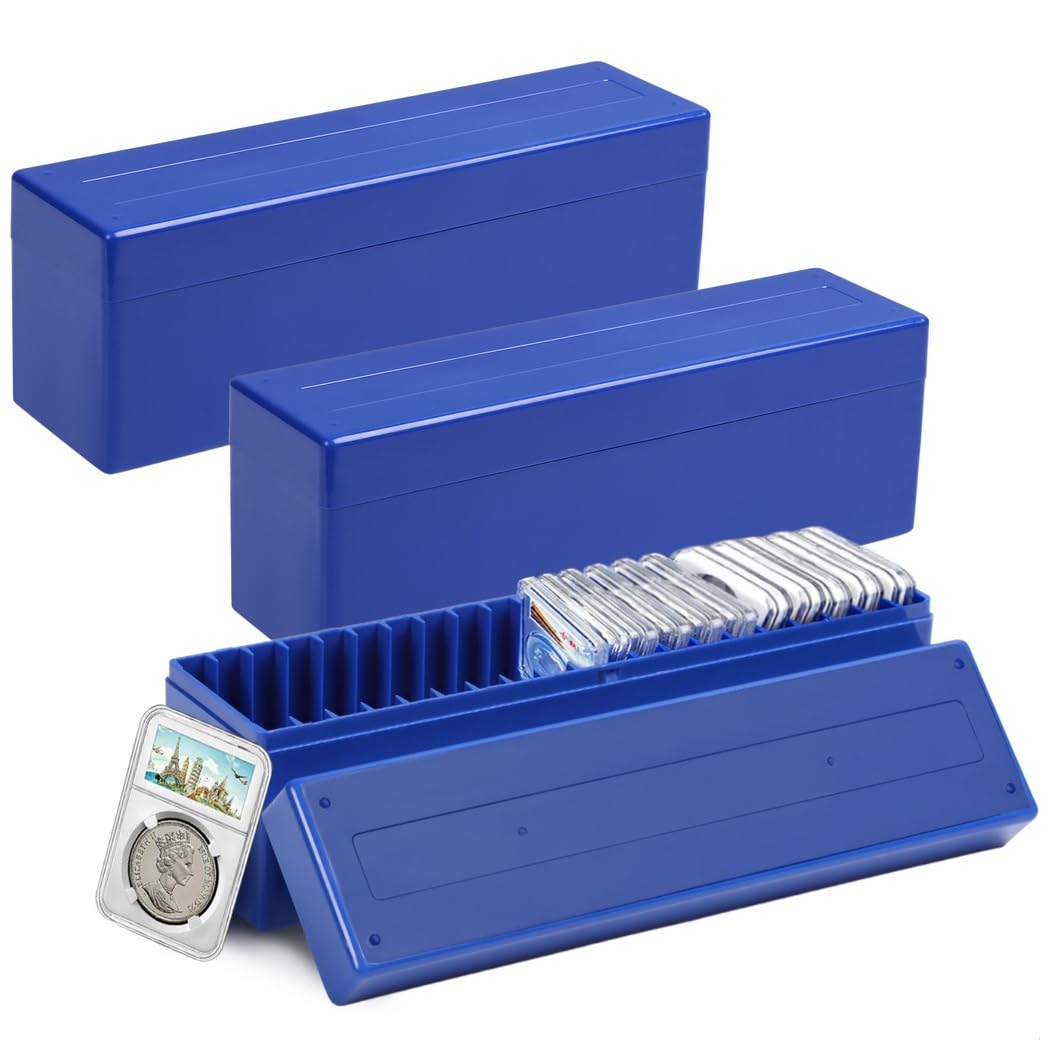 Set di 3 contenitori per monete, organizer a 20 scomparti per lastre di monete, porta monete in plastica per 60, compatibili con Ngc, Pcgs, Pmg