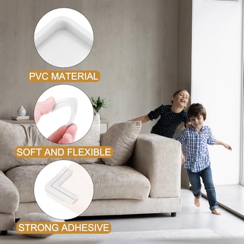 Image of uxcell Corner Protectors, 12 Pcs Table Corner Protectors, Furniture Corner Guard and Edges Safety Bumpers for Table Edges and Sharp Corners (Star-Shaped, White)